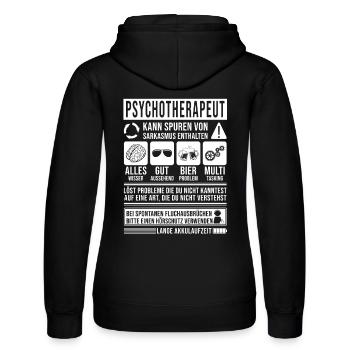 Psychotherapeut Spruch lustig - Frauen Kapuzen Sweater von Russell - Schwarz - Hinten - Marisol (170cm)