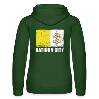 Vatican City Flag Grunge Vatican City Flag - Women’s Hooded Sweater by Russell - bottle green - Back - Liana (172cm)