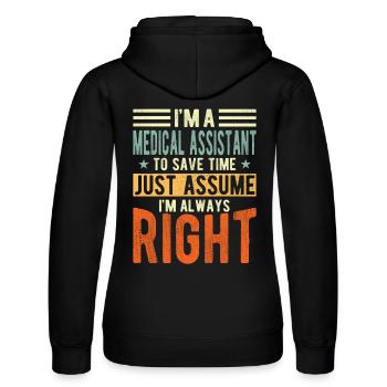 Assistante médicale - Sweat à capuche Russell Femme - noir - Dos - Marisol (170cm)