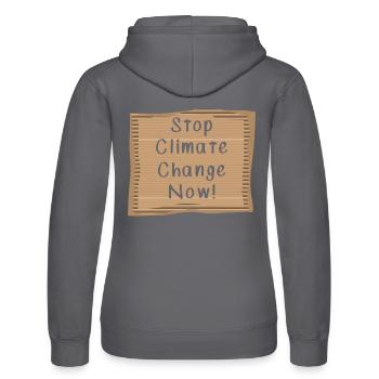 Stop Climate Change Now - Frauen Kapuzen Sweater von Russell - Schwarz - Hinten - Marisol (170cm)