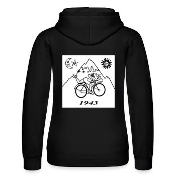 Albert Hofmann LSD 1943 Black & White - Women’s Hooded Sweater by Russell - black - Back - Marisol (170cm)