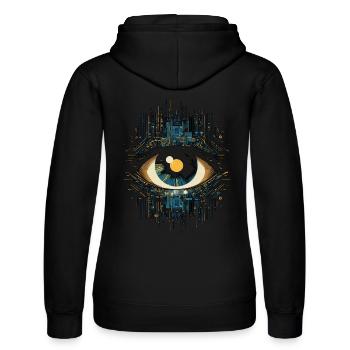 Eye Electronics - Women’s Hooded Sweater by Russell - black - Back - Marisol (170cm)