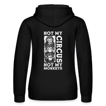 Nicht mein Zirkus nicht meine Affen - Frauen Kapuzen Sweater von Russell - Schwarz - Hinten - Marisol (170cm)