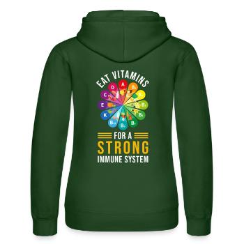 Gesunde Essen Vitamine - Frauen Kapuzen Sweater von Russell - Flaschengrün - Hinten - Liana (172cm)