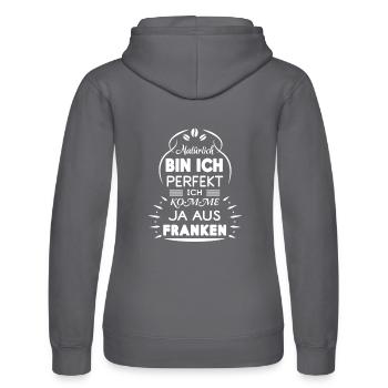 Ich komme aus Franken - Frauen Kapuzen Sweater von Russell - Schwarz - Hinten - Marisol (170cm)
