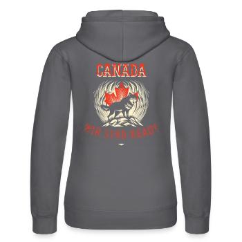 Canadian Flair: Nature and Wildlife - Women’s Hooded Sweater by Russell - black - Back - Marisol (170cm)