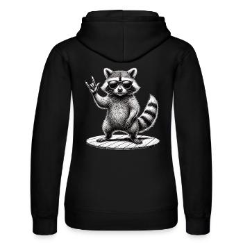 Rock Raccoon – Cool og vild - Hættetrøje damer fra Russell - sort - Bagpå - Marisol (170cm)