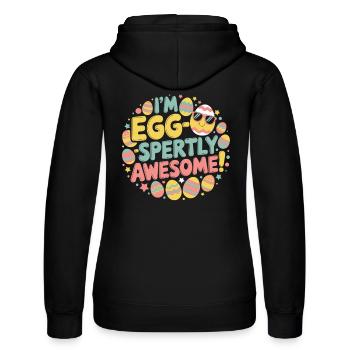 Ich bin eier-weise großartig – Ostergeschenk - Frauen Kapuzen Sweater von Russell - Schwarz - Hinten - Marisol (170cm)