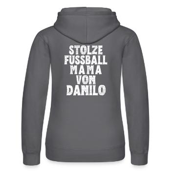 Stolze Fussball Mama von Danilo - Frauen Kapuzen Sweater von Russell -  - Hinten - Marisol (170cm)