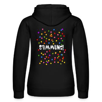 Stimmung Konfetti Fasching Karneval Silvester bunt - Frauen Kapuzen Sweater von Russell - Schwarz - Hinten - Marisol (170cm)