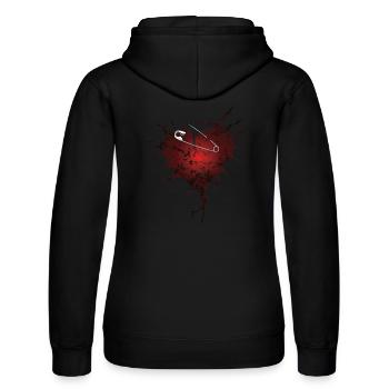 Risse Herz und Sicherheitsnadeln Geschenk - Frauen Kapuzen Sweater von Russell - Schwarz - Hinten - Marisol (170cm)