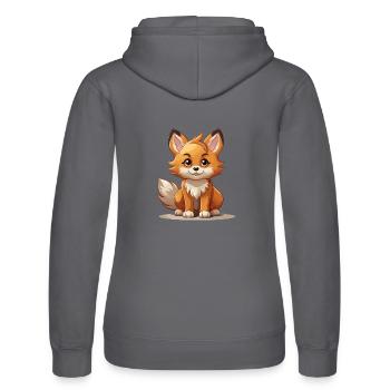 Fuchs - Kawaii Style - Frauen Kapuzen Sweater von Russell - Schwarz - Hinten - Marisol (170cm)