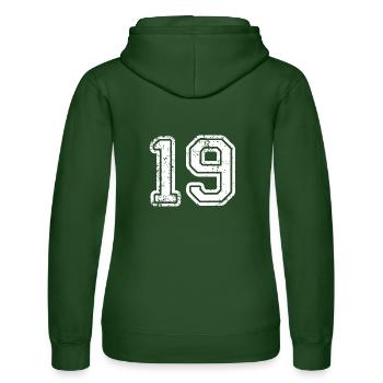 19 - Frauen Kapuzen Sweater von Russell - Flaschengrün - Hinten - Liana (172cm)