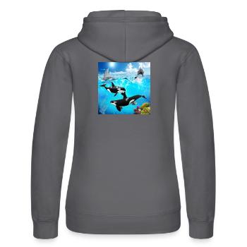 Unterwasserkapsel: Orca- und Delfintauchgang - Frauen Kapuzen Sweater von Russell - Schwarz - Hinten - Marisol (170cm)