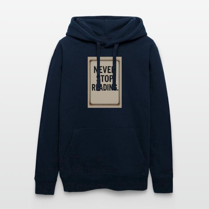 Never stop reading Women’s Hooded Sweater by Russell