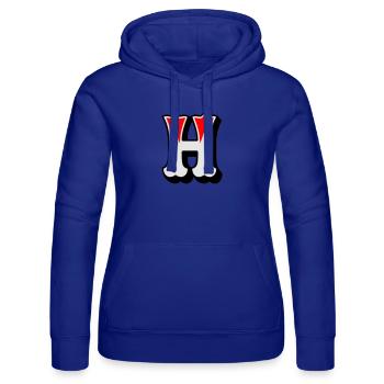 Buchstabe - H - Frauen Kapuzen Sweater von Russell - Royalblau - Vorne - Liana (172cm)