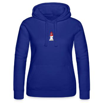 Insel Hiddensee, Leuchtturm Gellen, ohne Text - Frauen Kapuzen Sweater von Russell - Royalblau - Vorne - Liana (172cm)