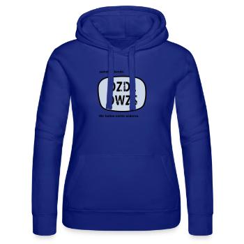 Fernsehunterhaltung meiner Jugend - Frauen Kapuzen Sweater von Russell - Royalblau - Vorne - Liana (172cm)