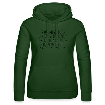Friesen-Ding - Frauen Kapuzen Sweater von Russell - Flaschengrün - Vorne - Liana (172cm)