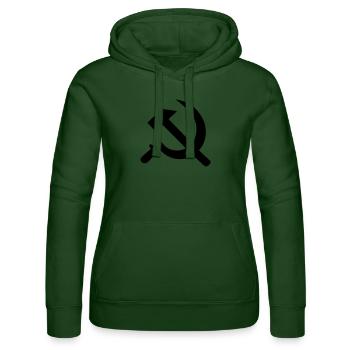 Hammer und Sichel - Frauen Kapuzen Sweater von Russell - Flaschengrün - Vorne - Liana (172cm)