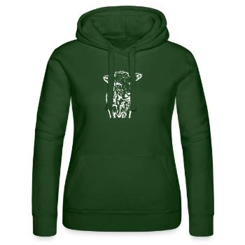 Kuh - Frauen Kapuzen Sweater von Russell - Flaschengrün - Vorne - Liana (172cm)