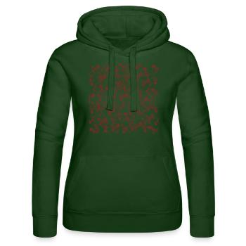 Roses Lover - Flower Lover Print, Saint-Valentin - Sweat à capuche Russell Femme - vert bouteille - Devant - Liana (172cm)
