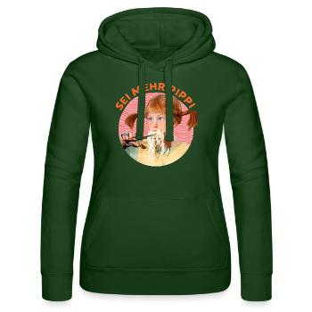 Pippi Langstrumpf Design Sei Mehr Pippi - Frauen Kapuzen Sweater von Russell - Flaschengrün - Vorne - Liana (172cm)