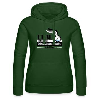 Elbe Radweg - Frauen Kapuzen Sweater von Russell - Flaschengrün - Vorne - Liana (172cm)