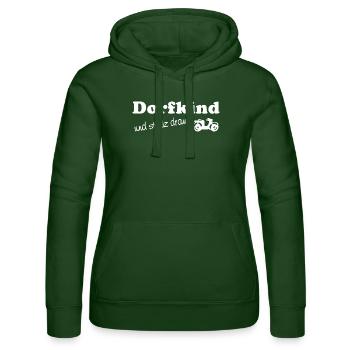Enfant du village – et fier de cela - Sweat à capuche Russell Femme - vert bouteille - Devant - Liana (172cm)