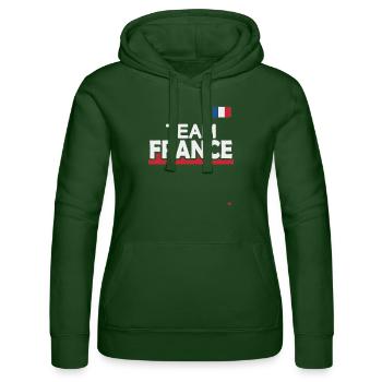 Supporters France - Women’s Hooded Sweater by Russell - bottle green - Front - Liana (172cm)