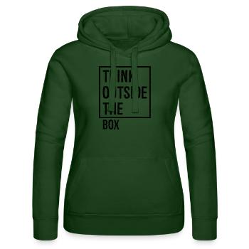 think outside the box - Women’s Hooded Sweater by Russell - bottle green - Front - Liana (172cm)