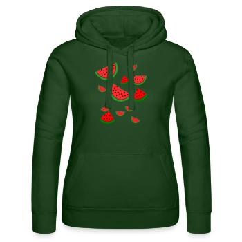 Wassermelone Melone - Frauen Kapuzen Sweater von Russell - Flaschengrün - Vorne - Liana (172cm)