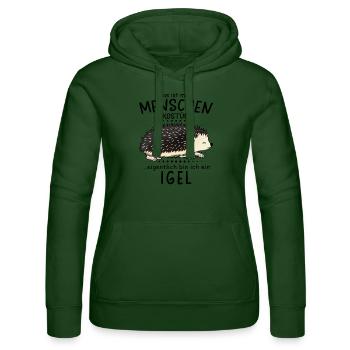 Lustiges Afrikanischer Weißbauchigel Igel Kostüm - Frauen Kapuzen Sweater von Russell - Flaschengrün - Vorne - Liana (172cm)