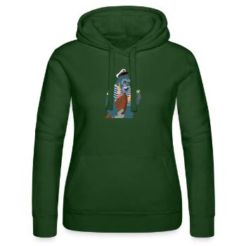 Yeti Sailor Surfer - Frauen Kapuzen Sweater von Russell - Flaschengrün - Vorne - Liana (172cm)