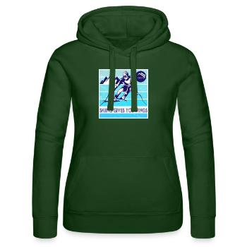 LE SKI DONNE DES AILES - Sweat à capuche Russell Femme - vert bouteille - Devant - Liana (172cm)