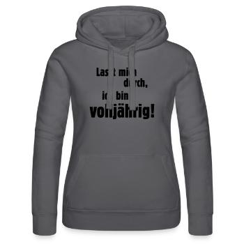 Lasst Mich Durch, Ich Bin Volljährig! - Frauen Kapuzen Sweater von Russell - Grau - Vorne - Marisol (170cm)