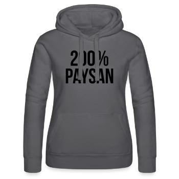 200% Paysan - Sweat à capuche Russell Femme - gris - Devant - Marisol (170cm)