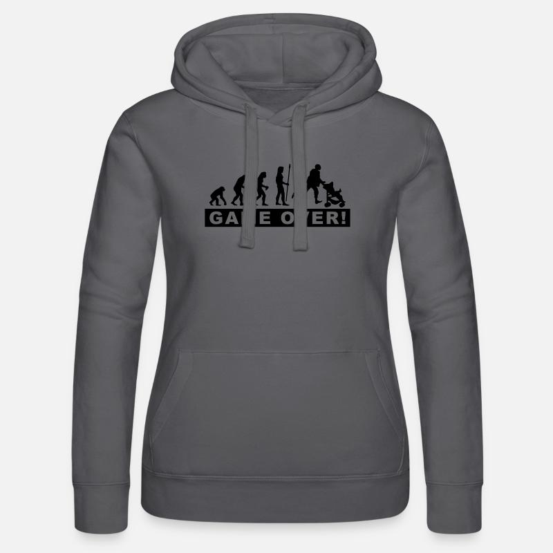 evolution_papa2 - Frauen Kapuzen Sweater von Russell - Grau