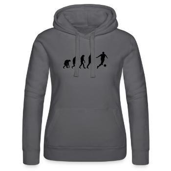 football evolution - Women’s Hooded Sweater by Russell - grey - Front - Marisol (170cm)