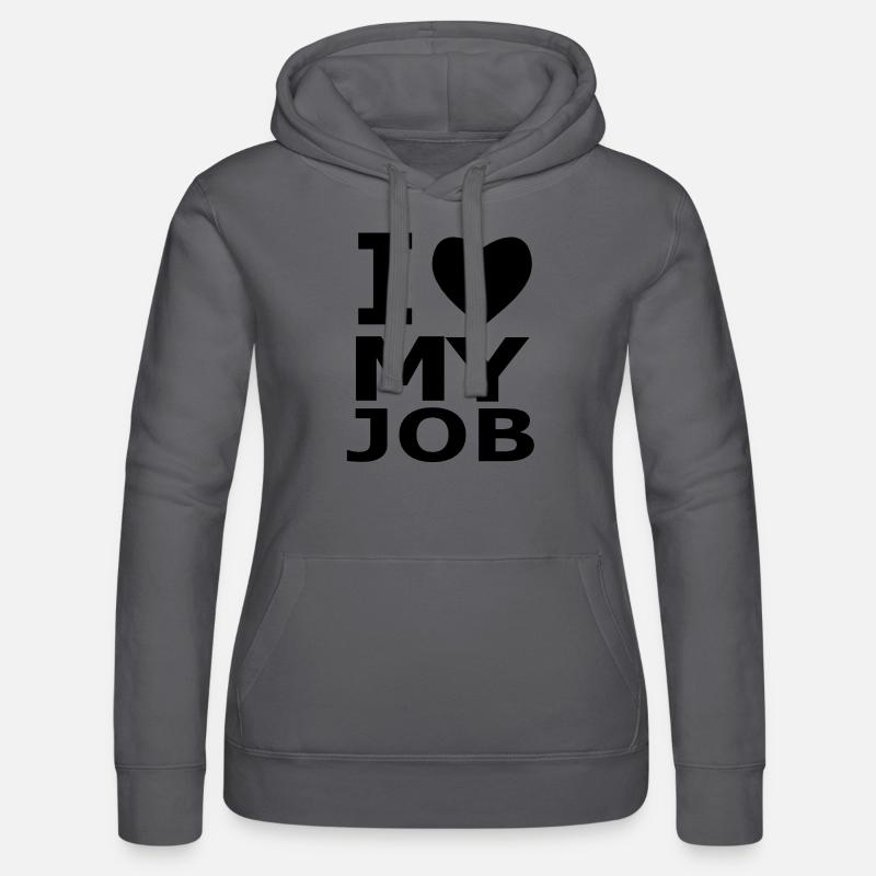I ♥ mon travail - Sweat à capuche Russell Femme - gris