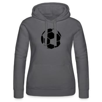 Soccer Pattern - Frauen Kapuzen Sweater von Russell - Grau - Vorne - Marisol (170cm)