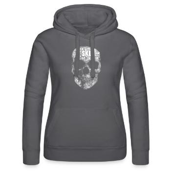 Totenkopfmotiv "skull" - Frauen Kapuzen Sweater von Russell - Grau - Vorne - Marisol (170cm)