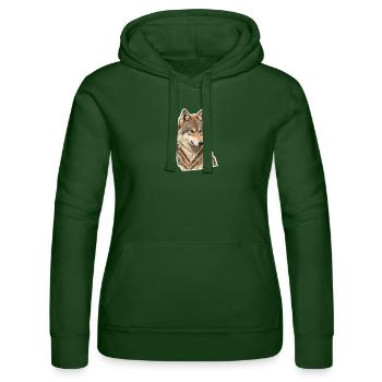 Wolf - Frauen Kapuzen Sweater von Russell - Flaschengrün - Vorne - Liana (172cm)