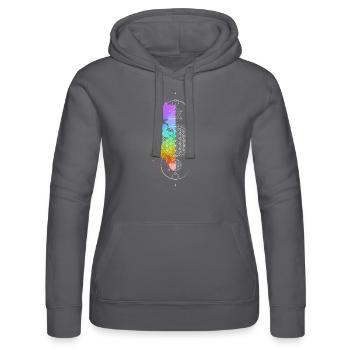 Heilige Geometrie, Blume des Lebens, Bunt, Element - Frauen Kapuzen Sweater von Russell - Grau - Vorne - Marisol (170cm)