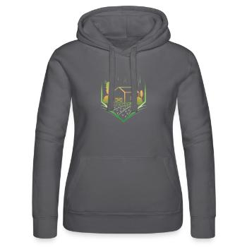 Farm farm - Women’s Hooded Sweater by Russell - grey - Front - Marisol (170cm)