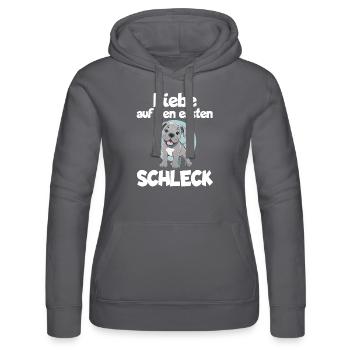 Hundeliebe Es war Liebe auf den ersten Schleck - Frauen Kapuzen Sweater von Russell - Grau - Vorne - Marisol (170cm)