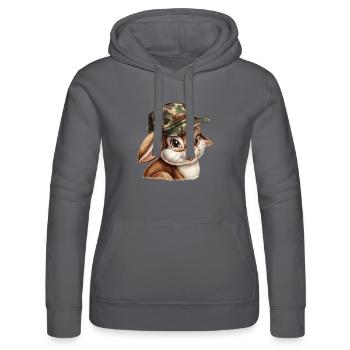 Easter Camouflage Easter Bunny Lucas - Women’s Hooded Sweater by Russell - grey - Front - Marisol (170cm)