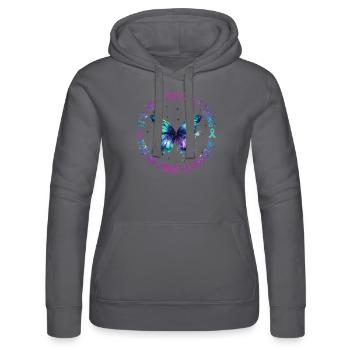 Suicide Prevention Awareness - Women’s Hooded Sweater by Russell - grey - Front - Marisol (170cm)