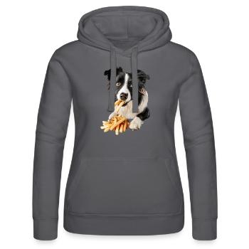 Border Collie - Women’s Hooded Sweater by Russell - grey - Front - Marisol (170cm)