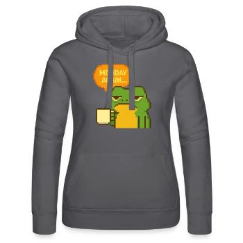 Montags-Frosch im Pixelstil - Frauen Kapuzen Sweater von Russell - Grau - Vorne - Marisol (170cm)